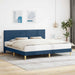Cadru de pat cu headboard albastru 200 x 200 cm Țesătură - WALTI WALTI