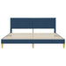 Cadru de pat cu headboard albastru 200 x 200 cm Țesătură - WALTI WALTI