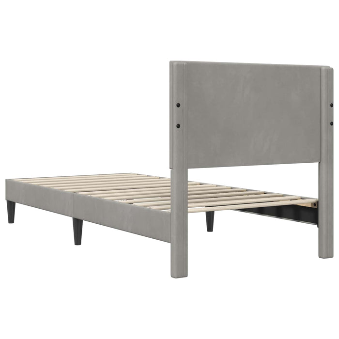 Cadru de pat cu headboard Gri deschis 80 x 200 cm Catifea - WALTI WALTI