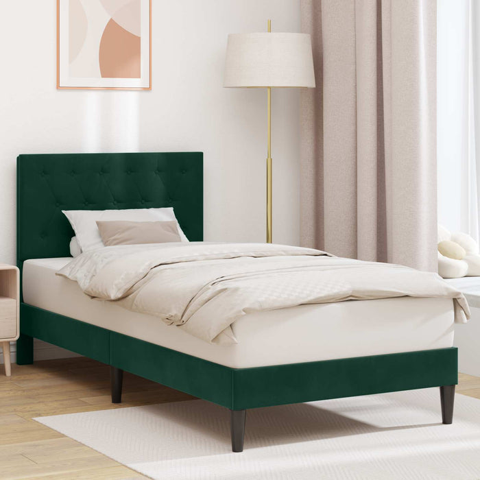 Cadru de pat cu headboard Verde închis 80 x 200 cm Catifea - WALTI WALTI
