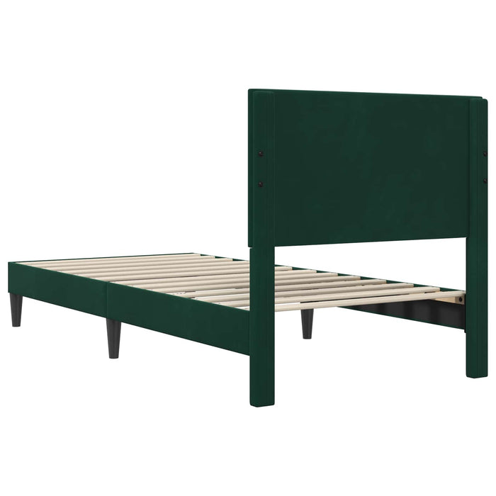Cadru de pat cu headboard Verde închis 80 x 200 cm Catifea - WALTI WALTI