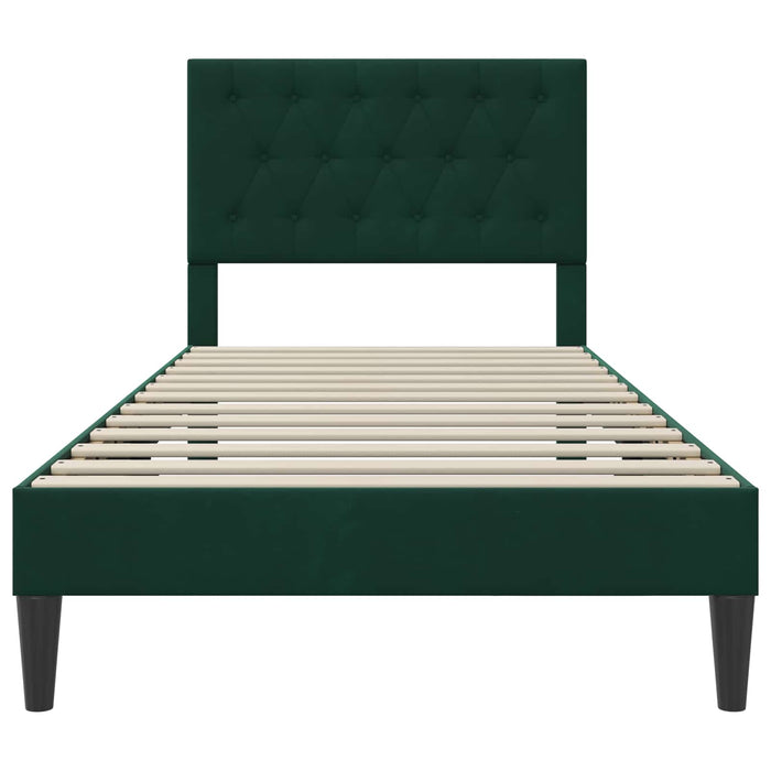 Cadru de pat cu headboard Verde închis 80 x 200 cm Catifea - WALTI WALTI