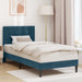 Cadru de pat cu headboard albastru 90 x 190 cm Catifea - WALTI WALTI