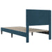 Cadru de pat cu headboard albastru 90 x 190 cm Catifea - WALTI WALTI