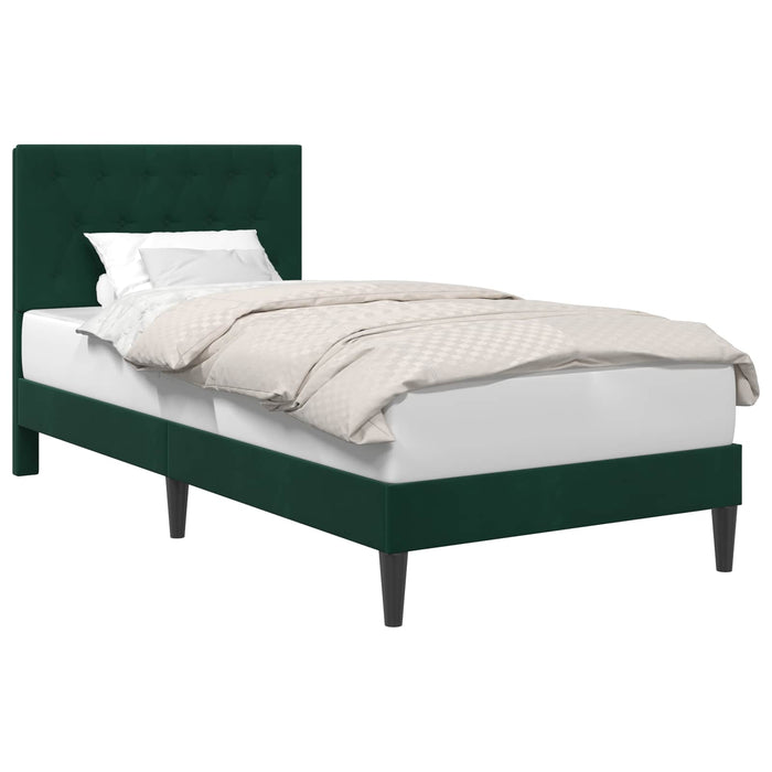 Cadru de pat cu headboard Verde închis 90 x 200 cm Catifea - WALTI WALTI