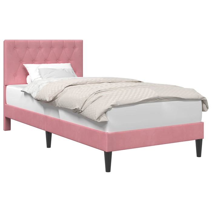 Cadru de pat cu headboard Roz 90 x 200 cm Catifea - WALTI WALTI