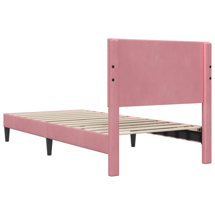 Cadru de pat cu headboard Roz 90 x 200 cm Catifea - WALTI WALTI