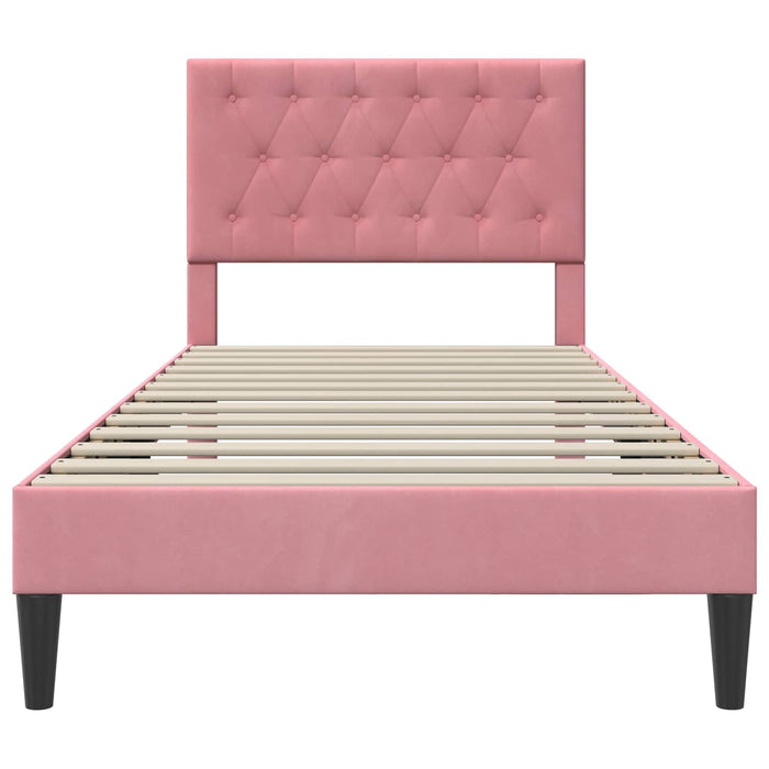 Cadru de pat cu headboard Roz 90 x 200 cm Catifea - WALTI WALTI