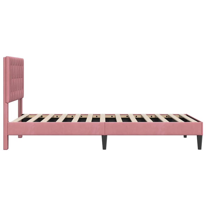 Cadru de pat cu headboard Roz 90 x 200 cm Catifea - WALTI WALTI
