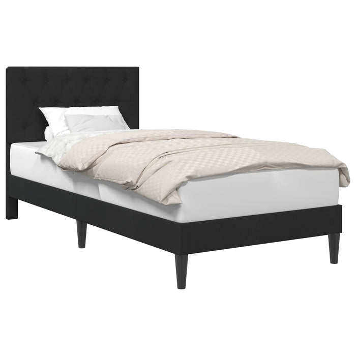 Cadru de pat cu headboard Negru 90 x 200 cm Catifea - WALTI WALTI