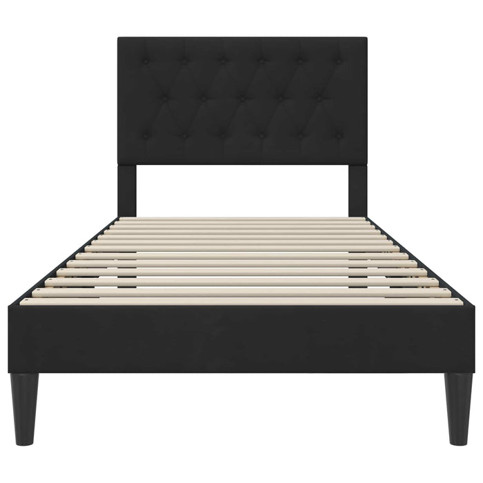 Cadru de pat cu headboard Negru 90 x 200 cm Catifea - WALTI WALTI