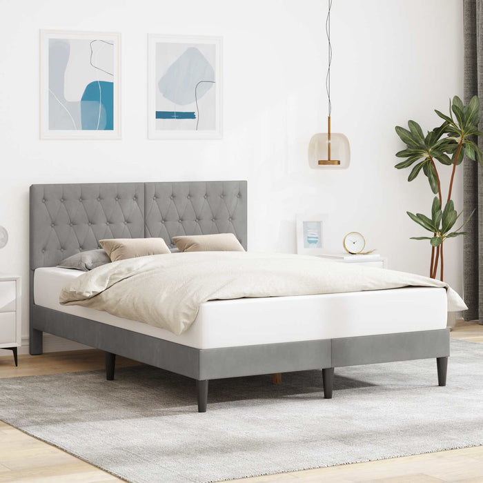 Cadru de pat cu headboard Gri deschis 120 x 190 cm Catifea - WALTI WALTI