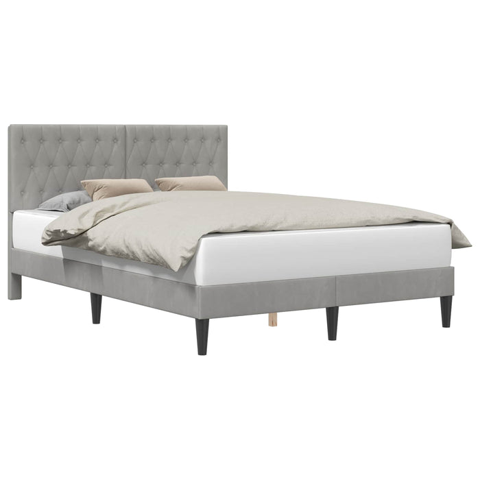 Cadru de pat cu headboard Gri deschis 120 x 200 cm Catifea - WALTI WALTI
