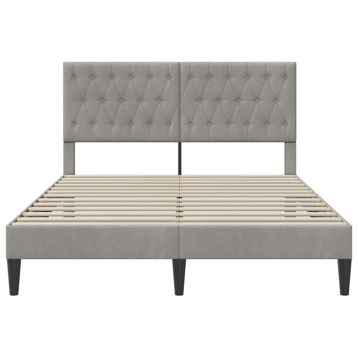 Cadru de pat cu headboard Gri deschis 120 x 200 cm Catifea - WALTI WALTI