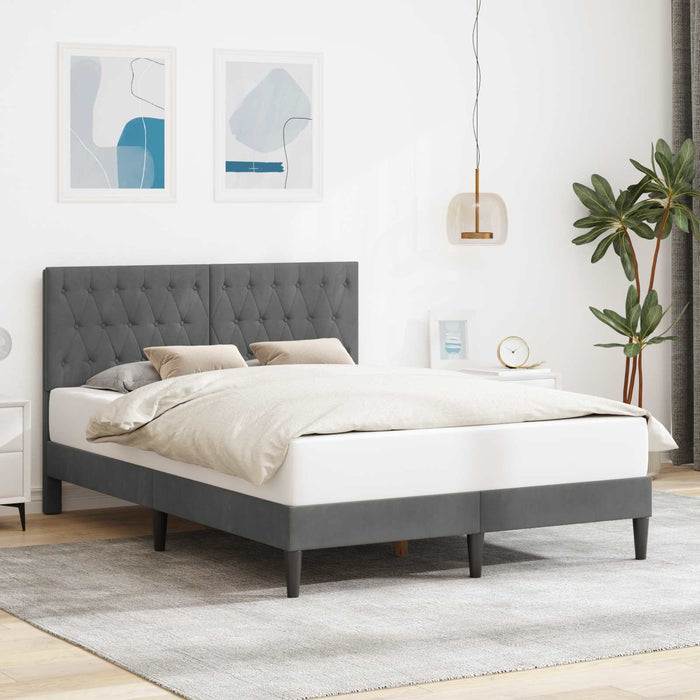 Cadru de pat cu headboard Gri închis 120 x 200 cm Catifea - WALTI WALTI