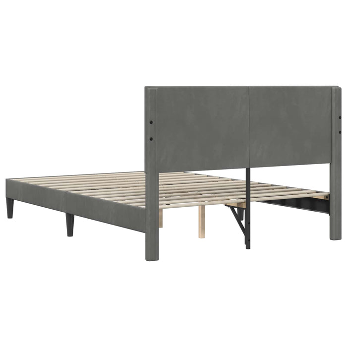 Cadru de pat cu headboard Gri închis 120 x 200 cm Catifea - WALTI WALTI
