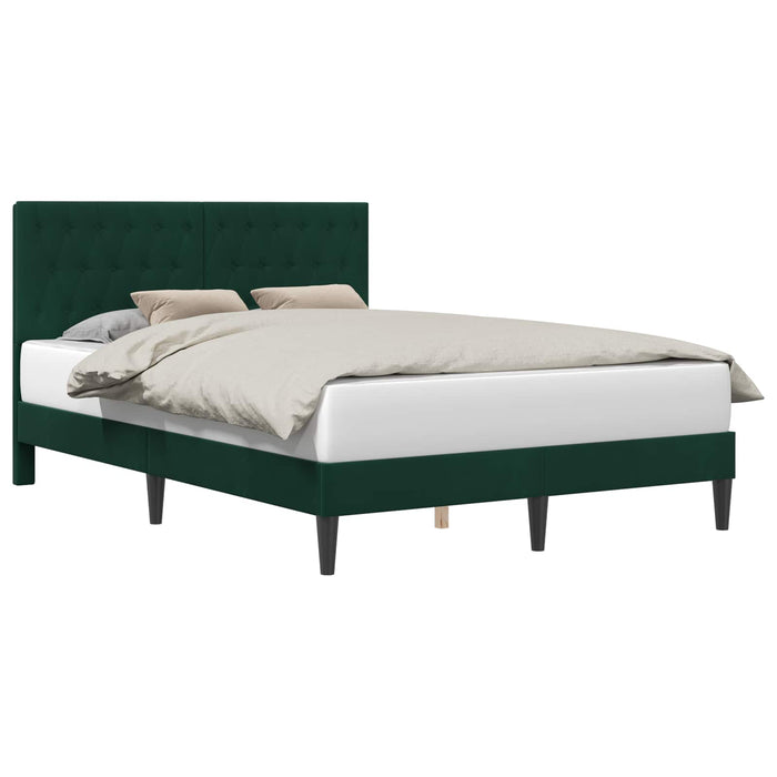 Cadru de pat cu headboard Verde închis 120 x 200 cm Catifea - WALTI WALTI