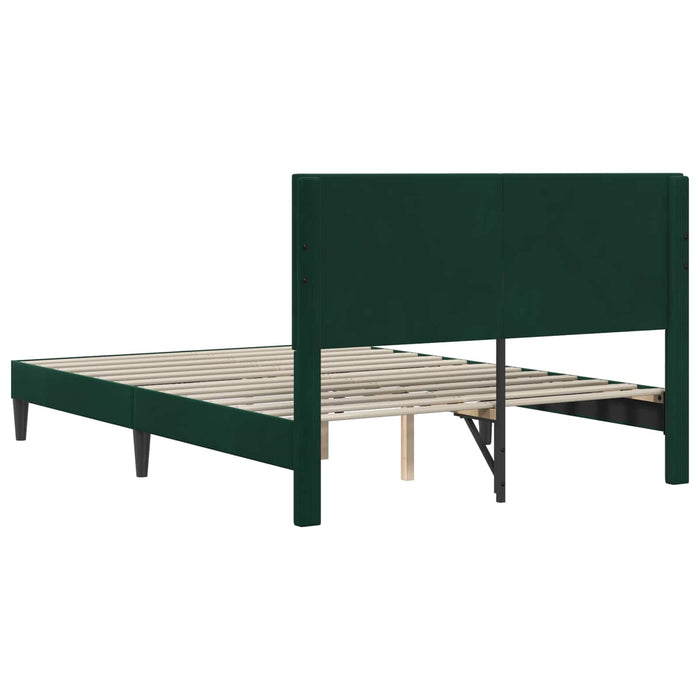 Cadru de pat cu headboard Verde închis 120 x 200 cm Catifea - WALTI WALTI