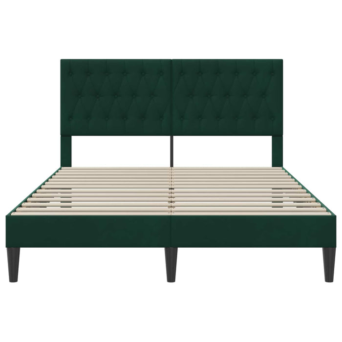 Cadru de pat cu headboard Verde închis 120 x 200 cm Catifea - WALTI WALTI