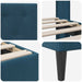 Cadru de pat cu headboard albastru 120 x 200 cm Catifea - WALTI WALTI