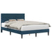 Cadru de pat cu headboard albastru 120 x 200 cm Catifea - WALTI WALTI