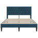 Cadru de pat cu headboard albastru 120 x 200 cm Catifea - WALTI WALTI