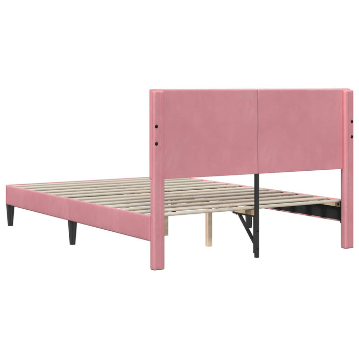 Cadru de pat cu headboard Roz 140 x 190 cm Catifea - WALTI WALTI