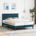 Cadru de pat cu headboard albastru 140 x 190 cm Catifea - WALTI WALTI
