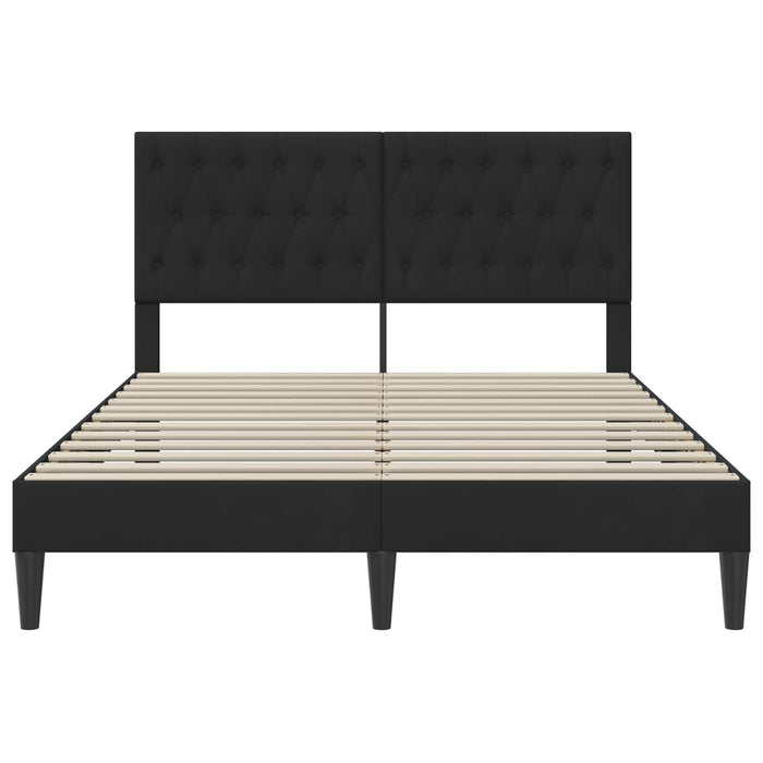 Cadru de pat cu headboard Negru 140 x 200 cm Catifea - WALTI WALTI