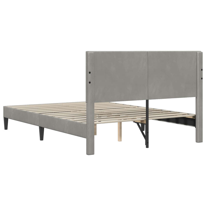 Cadru de pat cu headboard Gri deschis 160 x 200 cm Catifea - WALTI WALTI