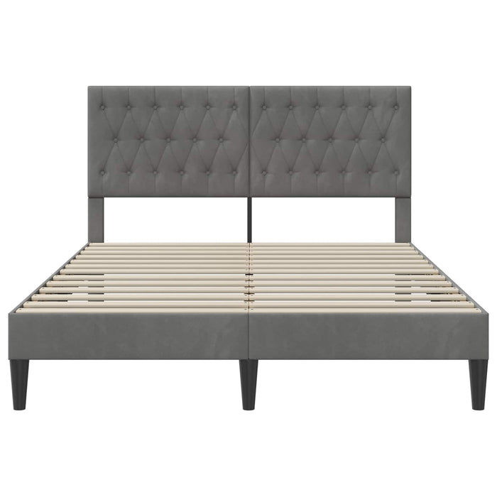 Cadru de pat cu headboard Gri închis 160 x 200 cm Catifea - WALTI WALTI