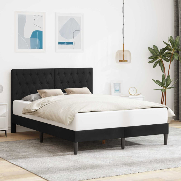 Cadru de pat cu headboard Negru 160 x 200 cm Catifea - WALTI WALTI