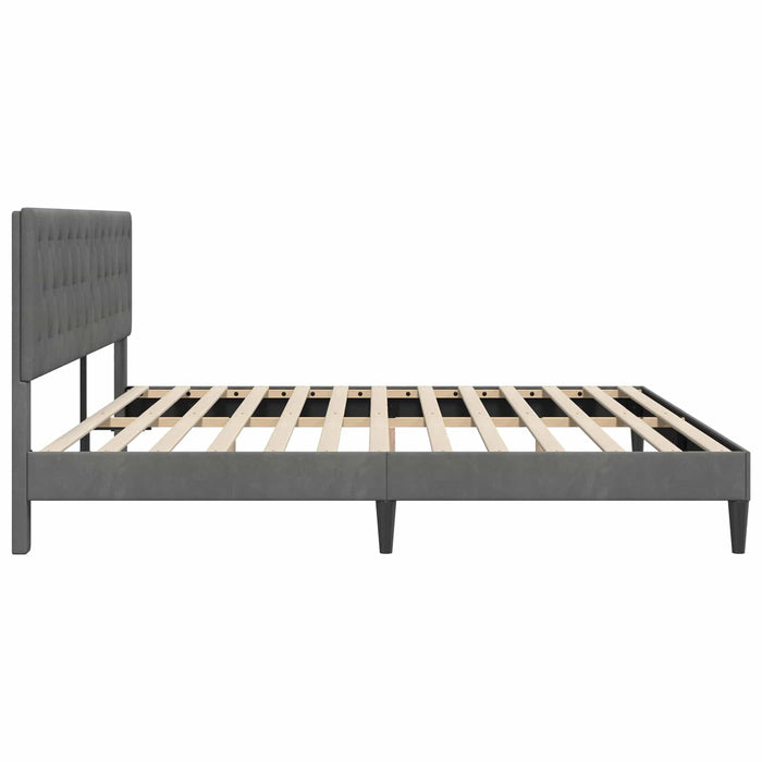 Cadru de pat cu headboard Gri închis 180 x 200 cm Catifea - WALTI WALTI