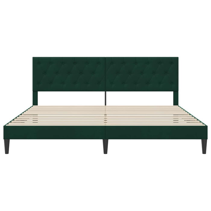 Cadru de pat cu headboard Verde închis 180 x 200 cm Catifea - WALTI WALTI