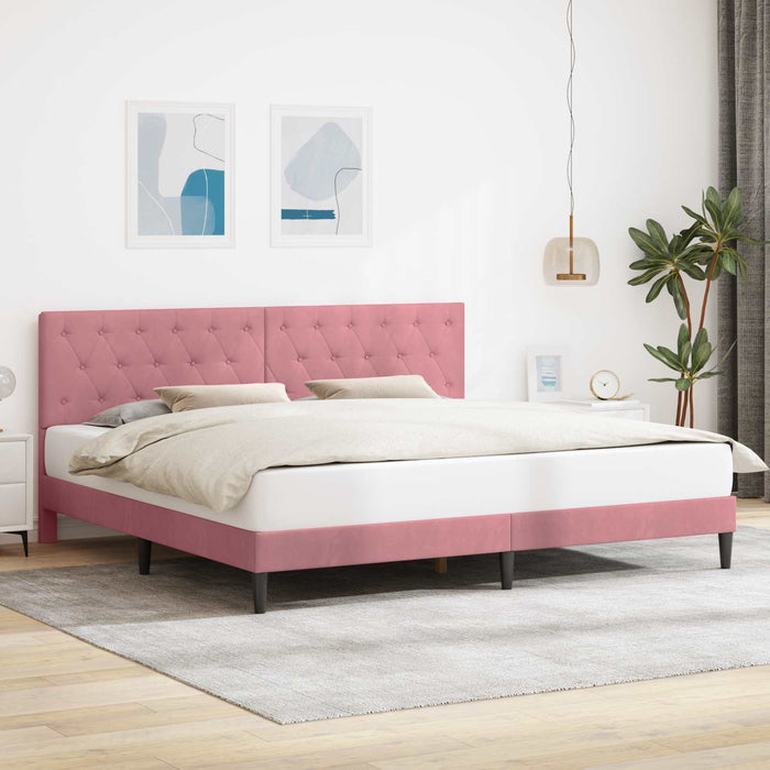 Cadru de pat cu headboard Roz 180 x 200 cm Catifea - WALTI WALTI