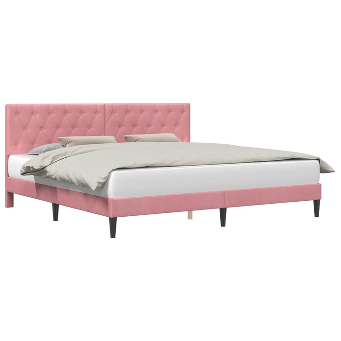 Cadru de pat cu headboard Roz 180 x 200 cm Catifea - WALTI WALTI