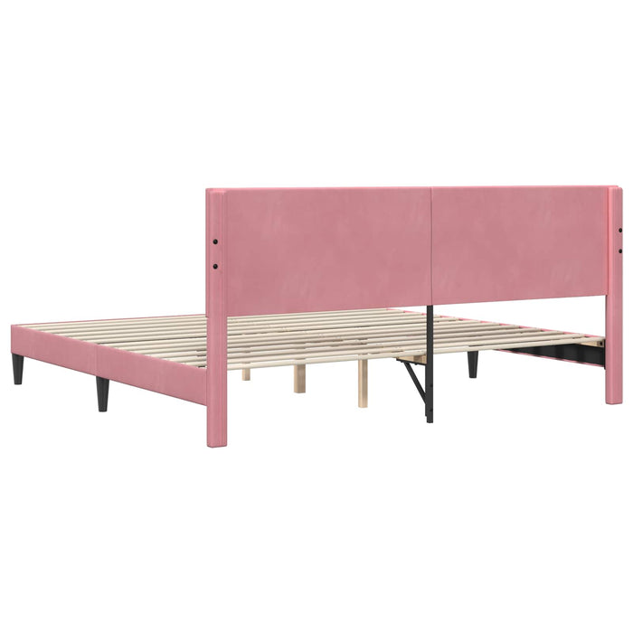Cadru de pat cu headboard Roz 180 x 200 cm Catifea - WALTI WALTI