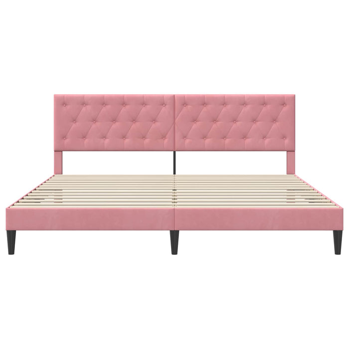 Cadru de pat cu headboard Roz 180 x 200 cm Catifea - WALTI WALTI
