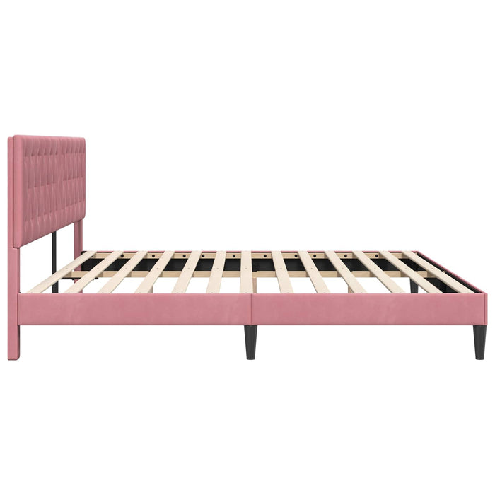 Cadru de pat cu headboard Roz 180 x 200 cm Catifea - WALTI WALTI