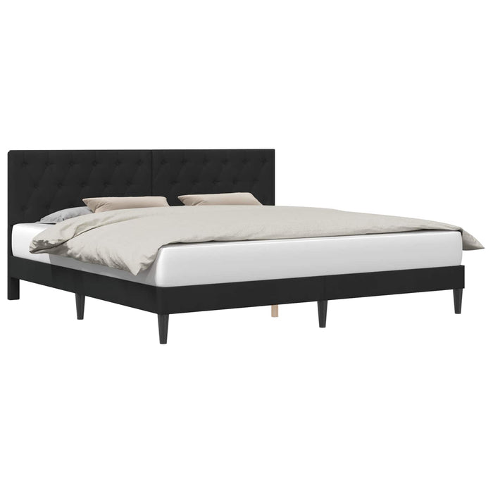 Cadru de pat cu headboard Negru 180 x 200 cm Catifea - WALTI WALTI