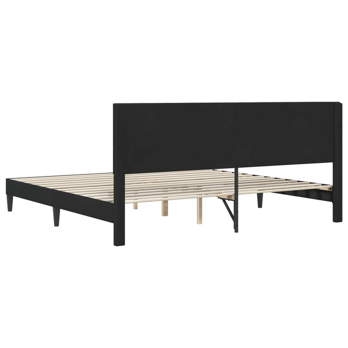 Cadru de pat cu headboard Negru 180 x 200 cm Catifea - WALTI WALTI