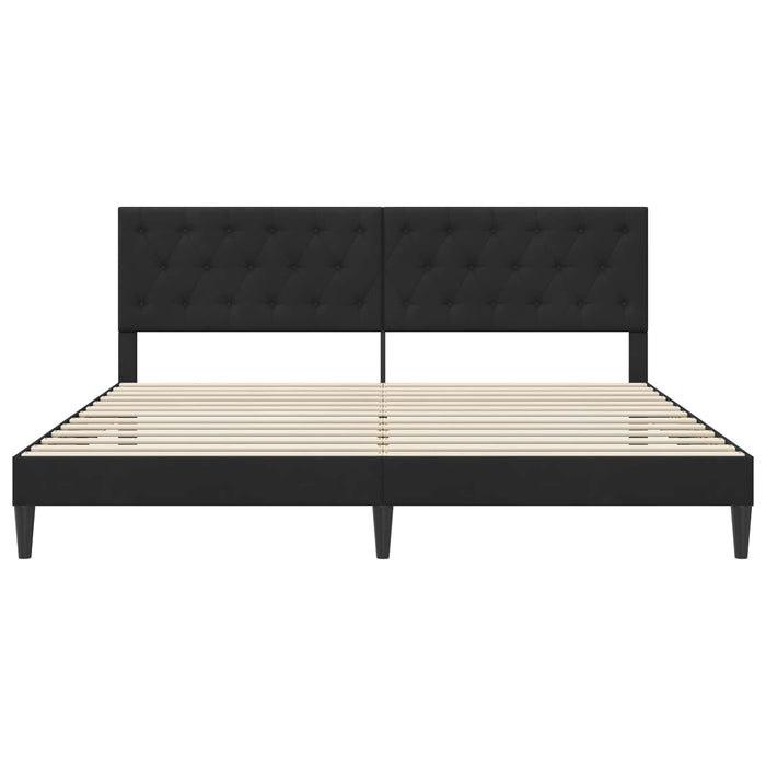 Cadru de pat cu headboard Negru 180 x 200 cm Catifea - WALTI WALTI