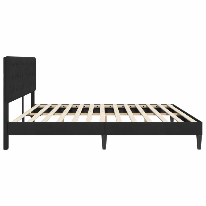 Cadru de pat cu headboard Negru 180 x 200 cm Catifea - WALTI WALTI