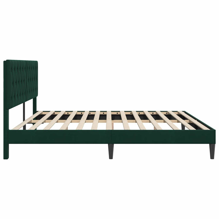 Cadru de pat cu headboard Verde închis 200 x 200 cm Catifea - WALTI WALTI