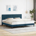 Cadru de pat cu headboard albastru 200 x 200 cm Catifea - WALTI WALTI