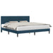 Cadru de pat cu headboard albastru 200 x 200 cm Catifea - WALTI WALTI