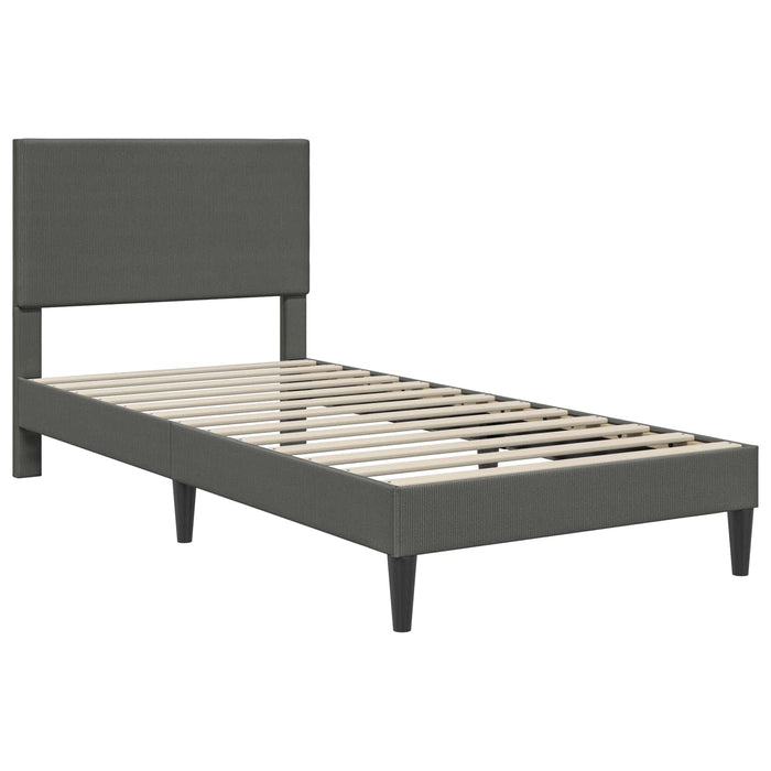 Cadru de pat Gri închis 80 x 200 cm Țesătură din corduroy WALTI