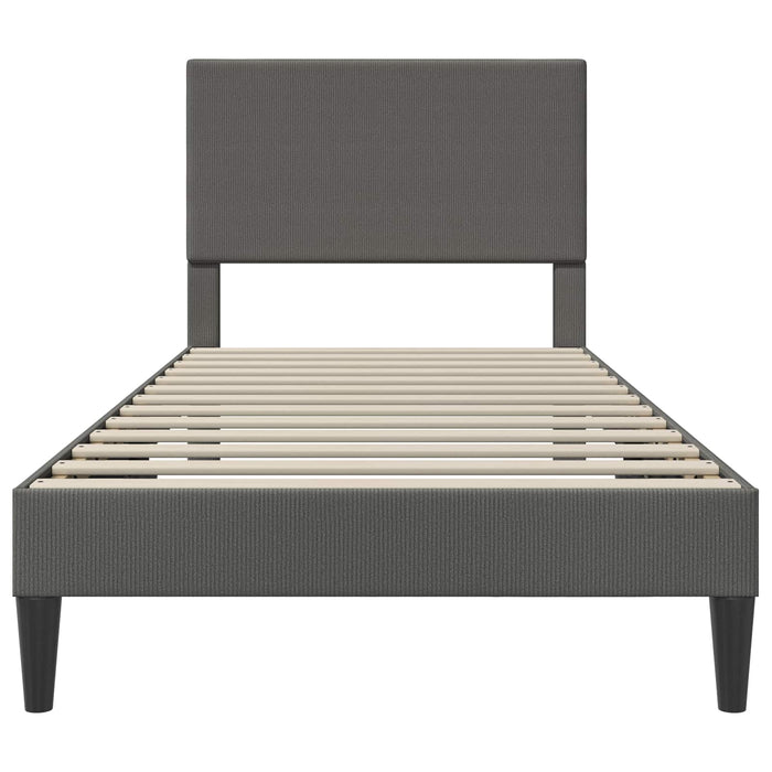 Cadru de pat Gri închis 90 x 190 cm Țesătură din corduroy WALTI