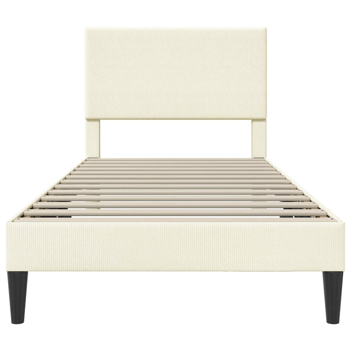 Cadru de pat Crem 90 x 190 cm Țesătură din corduroy - WALTI WALTI