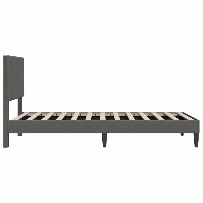 Cadru de pat Gri închis 100 x 200 cm Țesătură din corduroy WALTI